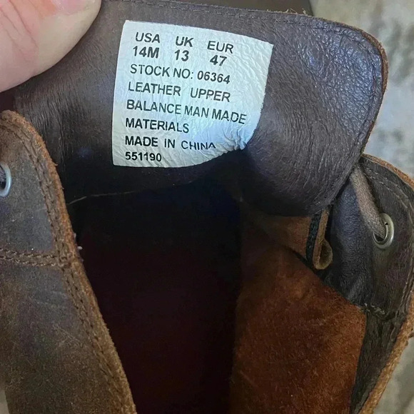 Wolverine Men’s‎ Brand New Multishox Natural Leather Boots Size 14 - Picture 7 of 7